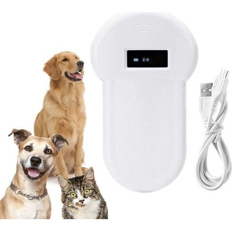 Lecteur de puces pour animaux de compagnie KKmoon, lecteur de poche LF 134,2 kHz, lecteur de puces pour animaux de compagnie de poche, lecteur d'identification de chat pour chien de compagnie