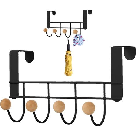 Patère De Porte À Suspendre 4 Crochets, Porte Manteau Pour Porte Sans Percage, Suspension Porte Manteau, Porte-serviettes Organisateur De Salle De Bain (1/5)