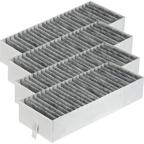 Lot de 4 Filtre Charbon Actif Hotte Aspirante pour Cuisine, Filtre à Graisse Métallique pour Hotte Aspirante, Filtre Métallique, Compatible avec 17004796 HEZ9VRUD0 (1/5)