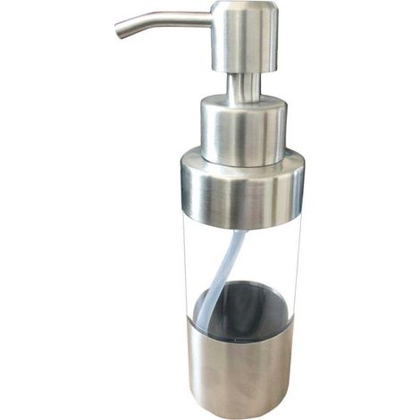 Dispenser di sapone liquido da 500 ml – Flacone trasparente ricaricabile in ABS e acciaio inossidabile, design elegante per il bagno
