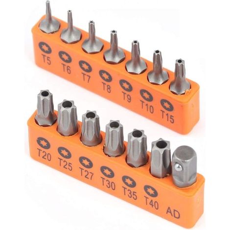 Embouts Torx De Sécurité - Acier Allié S2 Trempé - T5 À T40 - Pour Vis Étoile 6 Pans - Lot De 14 Pièces (1/4)