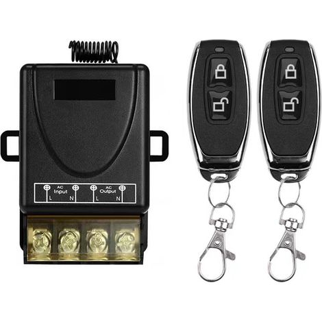 Fernbedienung 433 MHz Langstrecke für Einphasenpumpe – Hochleistungs-Stromschalter (85–260 V), breiter Spannungsbereich, verriegelbare Taste – Set 2-lsw