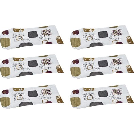 Lot de 6 housses de chaise haute élasticité, amovibles, lavables, anti-poussière, pour la maison, l'hôtel, la salle à manger (texte élégant) (1/5)
