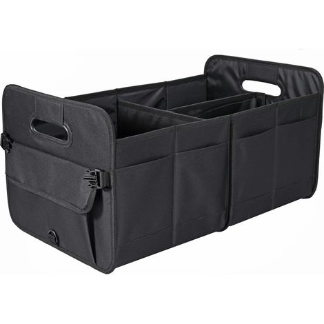 Organizzatore per bagagliaio auto, contenitore per auto, scatola portaoggetti, pieghevole, multi-scomparto, borsa portaoggetti per auto, 553232 cm, adatto per SUV (nero).