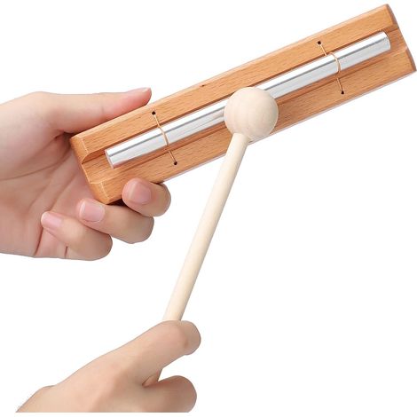 Montre-bracelet de méditation, horloge de rappel d'humeur et d'énergie pour enseignants, instrument de musique avec maillet pour les prières en classe, le yoga, la musique, cadeau (ton 1)[NX] (1/5)