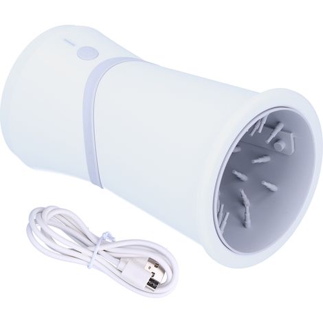 Tragbarer Pfotenreiniger für kleine und mittelgroße Hunde, Becher mit automatischer Silikonbürste, USB-aufladbar
