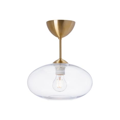 Bullo Plafonnier Globe Semi-Encastré Laiton, Verre Clair 1x E27
