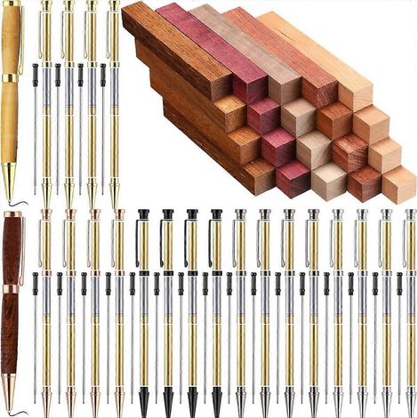 20 Drechselstift-Sets, darunter 7-mm-Feinstift-Sets mit Minen und Rohlingen sowie Holz zum Drechseln. (1/5)
