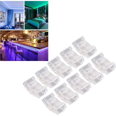 Connecteurs pour rubans LED 2 broches 8 mm, connexion rapide ruban à ruban, sans espace, sans soudure (1/5)