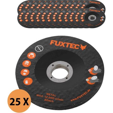 Pack de disques de tronçonnage pour meuleuse FX-E1WS20 - X25 - FUXTEC - 115x1,6x22mm métal acier inox