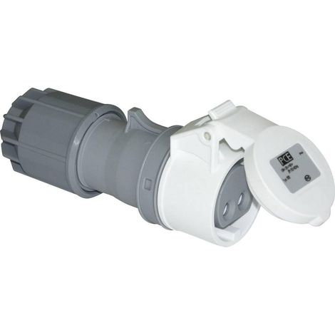 PCE Conector Hembra CEE blanco y gris 16A 42V IP44
