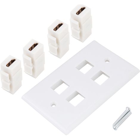 Plaque Murale HDMI 4 Ports avec Fermoir pour Connecteurs Audio Vidéo HDTV (1/5)