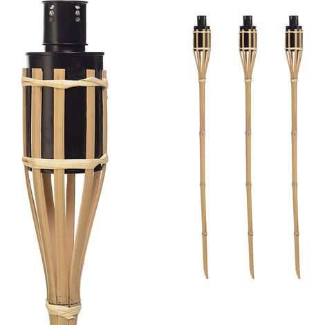 3er Set Bambus-Gartenfackeln 90cm-D57336-3