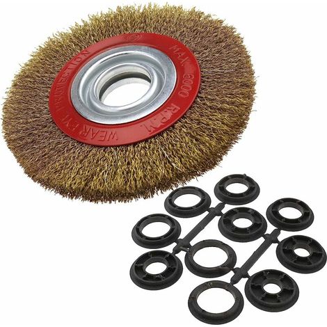 Brosse circulaire en acier pour nettoyer touret à meur, diamètre 125 mm/150 mm/200 mm, 150mm (1/4)