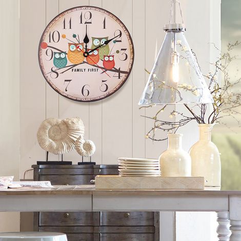 12" Wanduhr im Retro-Stil, farbenfroh, geräuschlos, ohne Ticken (2) (1/5)
