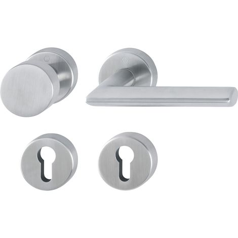 HOPPE® Wechselgarnitur mit Rosetten Stockholm E58/42H/42HKVS/1140, Edelstahl, 10720642 (1/2)
