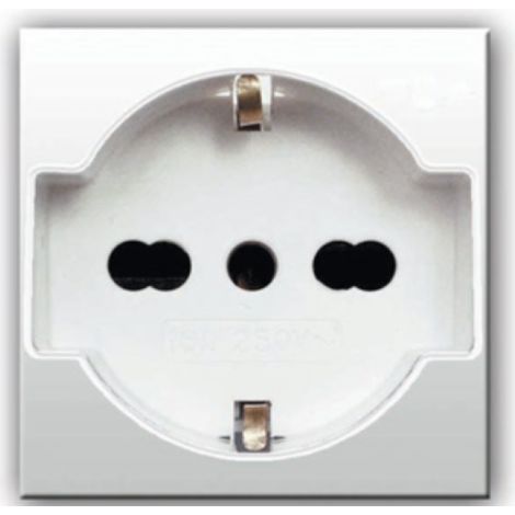 Presa schuko bipasso domus s44 2p+t 10/16a 250v 2 moduli ave 441090/15ts (1/3)