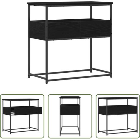 Holzwerkstoff -  Konsolentisch Schwarz Eichen-Optik 75 x 40 x 75 cm (1/5)