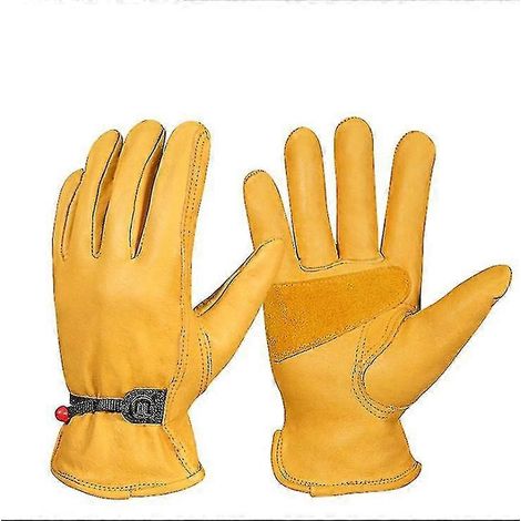 Gants chauds, gants de cyclisme, gants de course, gants coupe-vent, respirants, antidérapants, gants de ski et de moto en placage, jaunes, taille L (1/5)