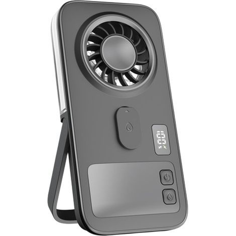 Ultradünner, tragbarer Sprühventilator, Zweikern-Kühlventilator mit Turbo-Luftstrom, tragbarer Tischluftbefeuchter, für Büro und Außenbereich (1/5)