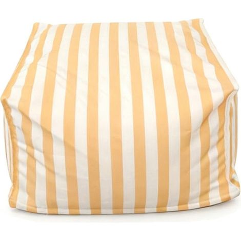 Pouf da esterno a righe gialle idrorepellente - 55x65x35 cm POSITANO