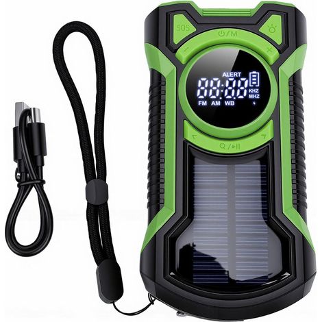 Radio d'urgence à énergie Solaire Manivelle, Météo Portable AM de (1/5)