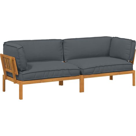 Juego de Sofá 2 uds. Antracita Madera de Acacia Sólida vidaXL (1/5)