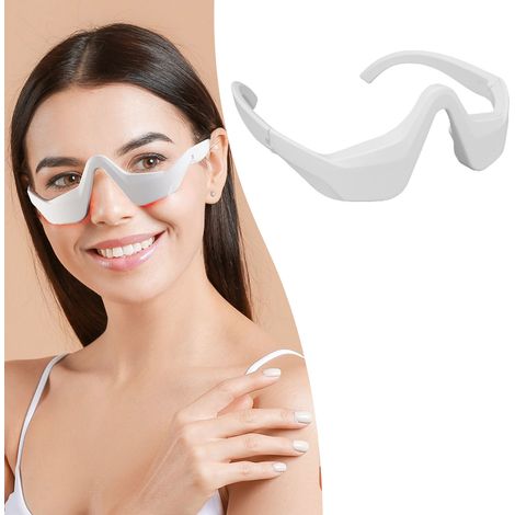 Appareil de lumière pour le contour des yeux, masseur oculaire 3D à microcourant pour les cernes, réduit la fatigue et apporte une touche de blancheur. (1/5)