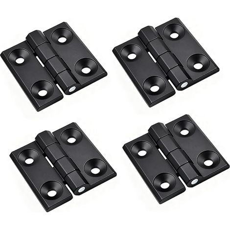 4 Pièces Trous de Charnière Plats Pliants, Exterieur Charnière Inox, Charniere Porte Lourde, pour Portes Fixes, Portes D'entrée, Portes de Chambres, Portes de Jardin, Portes Coupe-Feu (1/5)