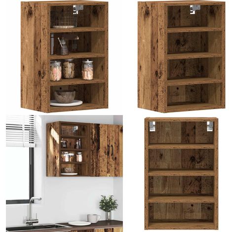 Armario colgante "Riga" de madera vieja, 40 x 29,5 x 60 cm, madera de ingeniería - Armario de pared cocina - Almacenamiento cocina