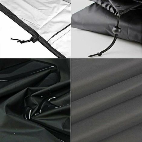 Housse de Protection pour Table avec Grilles D’aération, Iimperméable, Coupe-Vent, Anti-UV, Robuste Tissu Oxford 600D Housse Salon de Jardin Bâche Meuble, Rectangulaire (250x250x90cm) - Noir