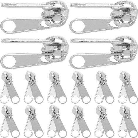 Kit de 20 tirettes de fermeture éclair universelles double face de rechange, robustes et en métal, pour la réparation de vestes, tentes, sacs à dos, bagages et équipements de plein air. (1/4)