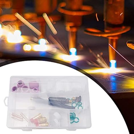 Kit d'accessoires pour torche de soudage TIG WP-17/18/26 (31 lentilles à gaz pour torche de soudage TIG Stubby n° 12) (1/3)