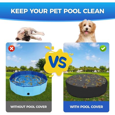 Runde Poolabdeckung – Schutz für den Außenbereich – Sonnenschutz und Haustierabdeckung – Schwarz, 82 cm (1/3)