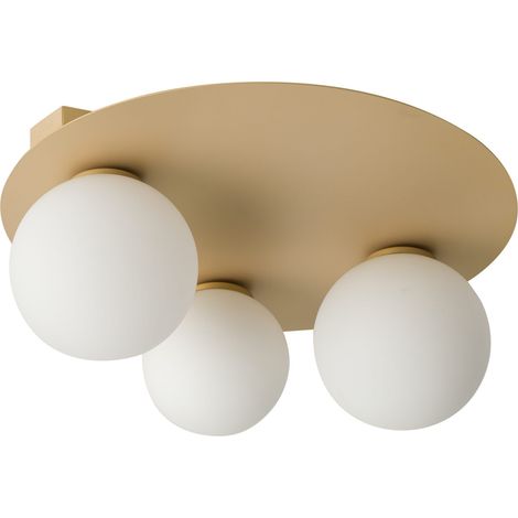 Plafoniera tonda Sigma Argon oro 3 sfere in vetro G9 (1/3)
