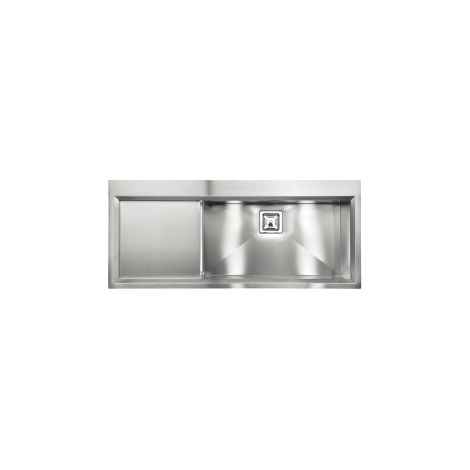 CM 012849D2012033 Glamour Mix Lavello da Incasso 1 Vasca a Destra Gocciolatoio Slim Acciaio Inox 116x50 cm colore Inox Satinato (1/5)