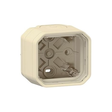 Legrand 069863L Surface-mount box with 2 membrane-type terminals, 1 input, 1 outlet, Plexo sand