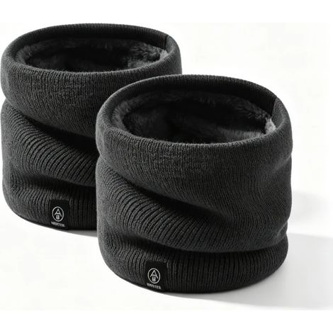 Écharpe polaire chaude d'hiver, épaisse pour une protection contre le vent et la poussière, unisexe, adaptée à la luge sur neige, tricot polaire double couche. (1/5)