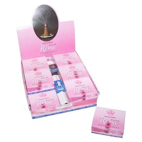 Cônes Dhoop à la rose fraîche- Vendu par 1 (1/2)