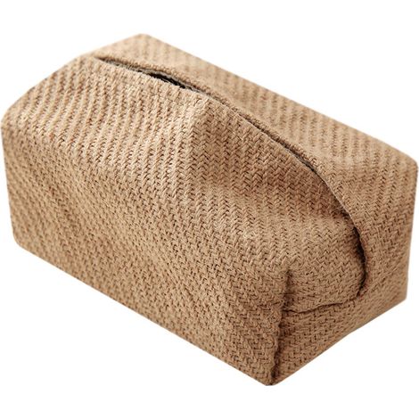 Taschentuchbox aus Leinen, Baumwolle und Jute – moderne Aufbewahrungsmöglichkeit für Wohn- oder Schlafzimmer, 1 Stück (1/5)