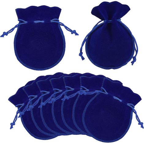 Pochettes en velours, petites pochettes à bijoux, pochettes en velours à cordon, sacs cadeaux, pour bijoux, bonbons, mariage, fête, bricolage, 9 x 7 cm, 20 pièces (1/5)