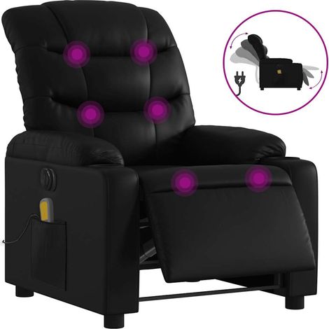 Maison Exclusive - Massagesessel Elektrisch Schwarz Kunstleder