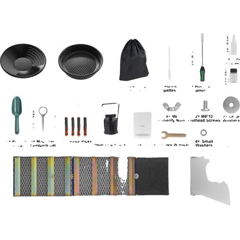 Kit de prospección de oro, caja de sedimentos de aleación de aluminio, 23 piezas, 50 pulgadas, 23 piezas. (1/2)