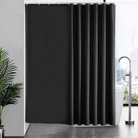 Shower curtain 240x180 cm – 16 hooks included – Waterproof and mildew-resistant – Machine washable polyester fabric (1/5)