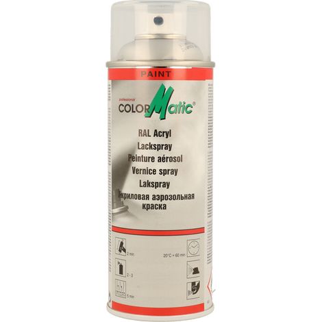PEINTURE ACRYLIQUE RAL9006 ALUMINIUM BLANC HAUTE BRILLANCE 400ML COLORMATIC