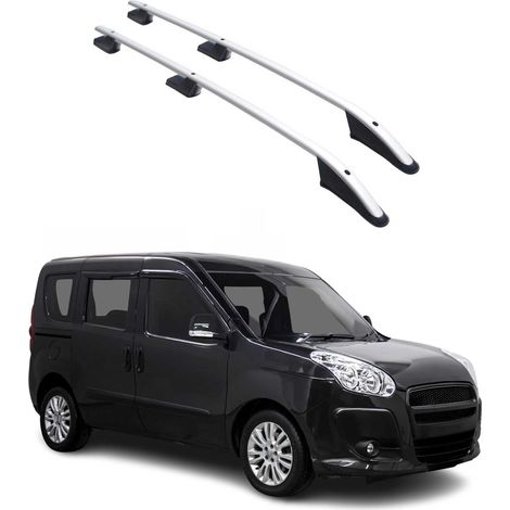 OMAC Barres de Toit longitudinales pour Fiat Doblo 2010-2021 L1 Aluminium Gris (1/5)