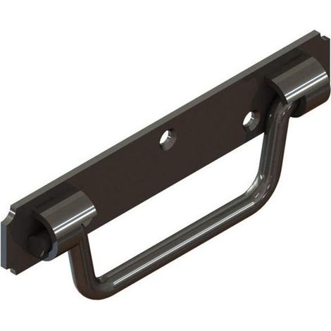 DSTOCK60 Poignée à arrêt platine emboutie - Acier zingué - 190x36 mm - 7352-733060