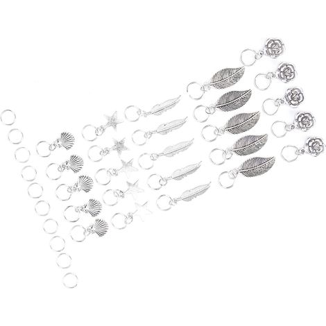 Anneaux Décoratifs pour Cheveux avec Motif Étoile et Coquille - Idéal pour Tresses, Dreadlocks et Styles Ethniques (1/5)