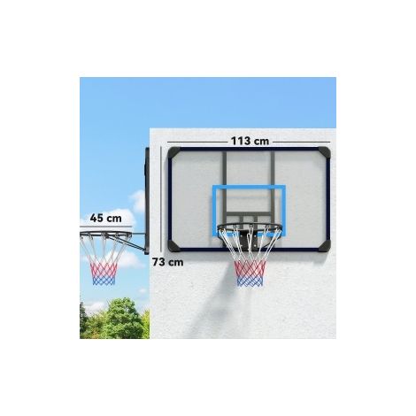 Wand-Basketballkorb aus schwarzem Stahl 113 x 61 x 73 cm MODENUIT (1/4)