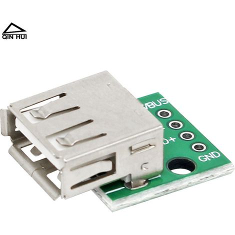 Carte adaptatrice avec connecteur femelle USB 2.0 vers connecteur DIP 4 broches à prise directe pour le transfert de données, déjà soudée avec les câbles d'alimentation et de données du téléphone port